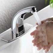 Resim Fleko Çift Çıkışlı Krom Fotoselli Sensörlü Lavabo Bataryası 