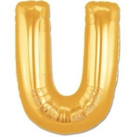 Resim NessiWorld U Harf Folyo Balon Altın Renk 40 inç 