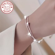 Resim 1 Şık 925 Gümüş Bileklik - Mat Boncuklu, Bohem Tarzı, Günlük Kullanım ve Partiler İçin İdeal - Sevgililer Günü, Doğum Günü, Noel Hediyesi 