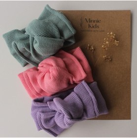 Resim MinnieKids Kız Bebek Ribana Bandana Seti 