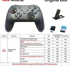 Resim Mg25z-2-ns009s Kablosuz Denetleyici Bt Nintendo Anahtarı Pro Pc Ps3 Tv Kutusu Joystick Çift Titreşim Nfc Profesyonel Gecikmesiz Gamepad 