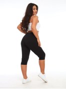 Resim Bridge Brand Evde Kullanım İçin Pamuklu Triko Kapri Pantolo 322520549 Siyah 