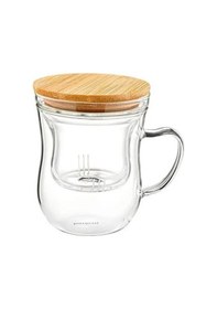 Resim Brew Süzgeçli Cam Çay Bardağı 400ml B6068 Şeffaf 