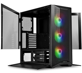 Resim Lancool II Mesh RGB Temperli Çok Yönlü Fan Seçeneği̇ Siyah Oyuncu Kasası 