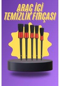 Resim Ucuztekno 5 Parça Araç İçi Temizlik Fırçası Araç İçi-dışı Temizleme Fırça Seti 