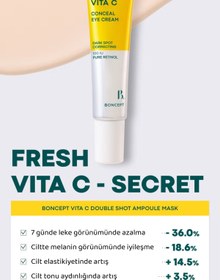 Resim BONCEPT Retinol ve C Vitamini İçeren Aydınlık Görünüm Sağlayan Conceal Göz Kremi Vita C Eye Cream 