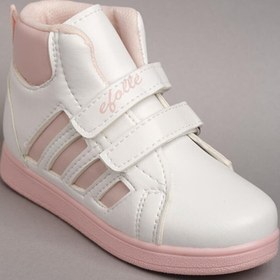 Resim RUNSTEP Çocuk Cırtlı Bot 4 Bant Beyaz Pembe Bot 