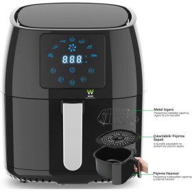 Resim 4.5l Siyah Hava Fritözü, Sağlıklı ve Lezzetli Kızartma Keyfi 