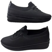 Resim Ayzen Kadın Siyah-siyah Lastikli Ortopedik Taban Günlük Şık Ayakk Siyah 