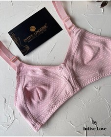 Resim Liza Puantiye Desenli Pamuklu Penye Kalın Askılı Toparlayıcı Bale Pudra 