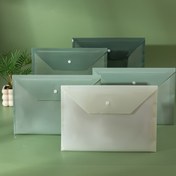 Resim 5'li paket renk geçişli A4 çıtçıt dosya torbaları, yüksek görünümlü ve kalınlaştırılmış büyük kapasiteli dosyalarıyla plastik şeffaf klasörler, ofis bilgi depolama çantası öğrenci kullanımı kağıt sınav kağıtları için 