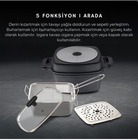 Resim Çok Fonksiyonlu 5 Parça Yemek Seti, Tüm Ocaklara Uygun Çok Renkli 