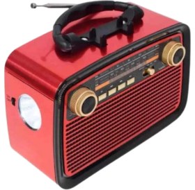 Resim S'82 Nostaljik Görünümlü Ahşap Radyo Tf Sd Usb Girişli Led Fener Işıklı 