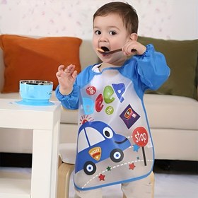 Resim 1 Adet Bebek Mavi Araba Önlüklü Elbise 