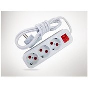 Resim Genel Markalar 7 Metre Kablolu Topraklı Üçlü 3 Lü Grup Priz Seyyar Uzatma Ara Kablosu Anahtarlı 