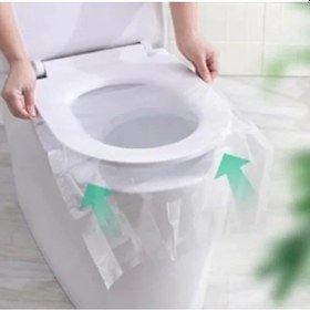 Resim Tek Kullanımlık Hijyenik Klozet Kapağı Örtüsü - 50 Adet Açık Ahşap 