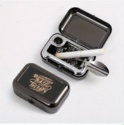 Resim Dashanshop 1 Adet Mudfuggin Base Terapim Yazılı Portatif Küllük, Küçük Kare Metal Kutu, Polka Desenli Siyah 