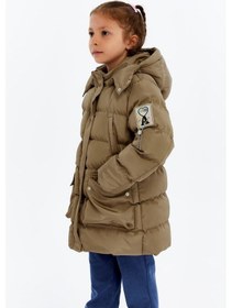 Resim Benitto Kids Kız Çocuk Kalın Kışlık Kapüşonlu Kaban 51349 Camel 