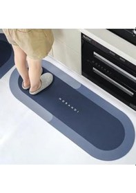 Resim Toptan Sihirli Paspas Banyo Paspası Su Emici Mutfak Koridor Paspas Kaymaz Tabanlı 40cm - 120cm Yuvarlak Siyah 