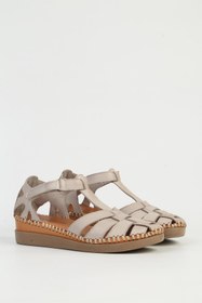 Resim Pierre Cardin Hakiki Deri Bej Kadın Sandalet PC-54522 