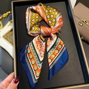 Resim Siyah, Altın ve Beyaz Renklerde Şık Paisley Desenli Vintage Lüks Kare Şal - Hafif Polyesterden Yapılmış, Nefes Alabilir | Tüm Mevsimler İçin Çok Yönlü Başörtüsü | Moda Şalı, Saç Sarma, Hafif ve Taşınabilir, Makinede Yıkanabilir 