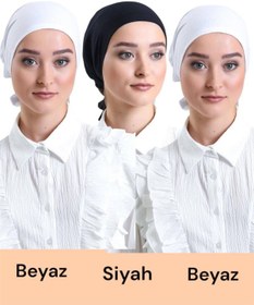 Resim İSTANBULSTYLEMODA 3 ADET Düz Dikişsiz Penye Bone 