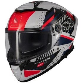 Resim Mt Helmets Mt Thunder 4 Sv Luminence A7 Motosiklet Kaskı Siyah Gri Kırmızı 