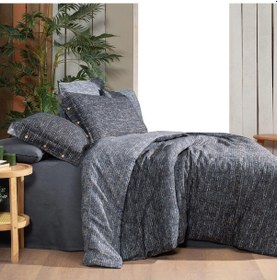 Resim Glamis King Size Battal Boy %100 Pamuk Flanel Pazen Nevresim Takımı Gri Gri 