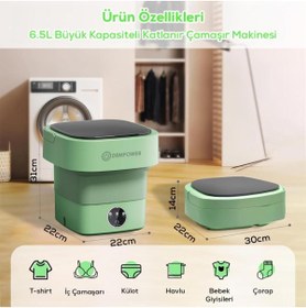 Resim DEMPOWER Katlanabilir Çamaşır Makinesi - Seyahat, Kamp Ve Küçük Yaşam Alanları Için Ideal 