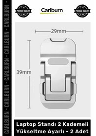 Resim Özel Üretim Ergonomik Katlanabilir Plastik Kaymaz Laptop Standı 2 Kademeli Yükseltme Ayarlı 2 Adet 