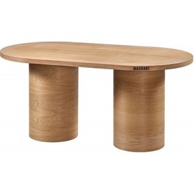 Resim Masifart Taus 160 Lık Meşe Silindir Oval Masa Cilasız Ham Ham 