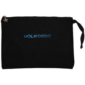 Resim Moon Knight Text Siyah Clutch Astarlı Cüzdan / El Çantası Siyah 