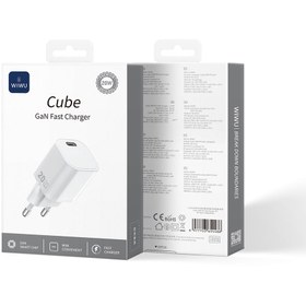 Resim Wiwu Wi-G014 Cube Serisi GaN Tech PD Hızlı Şarj Özellikli Mini Şarj Başlığı 20W - Beyaz 