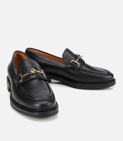Resim HOTİÇ Kadın Deri Siyah Tokalı Klasik Loafer 