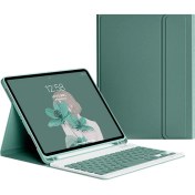 Resim Gold 3c Ipad 10.2 Inç Için Klavyeli Kılıf-Koyu Yeşil (Yurt Dışından) 