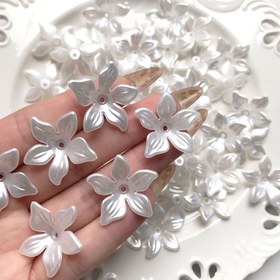 Resim 40 Adet Akrilik Çiçek Boncuk 24mm Bauhinia Petal Charmı DIY El Sanatları ve Mücevher Yapımı için 
