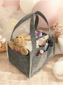 Resim Famestekstil Anne Bebek Bakım Çantası Çok Amaçlı Kullanıma Uygun Keçe Çanta Gri 