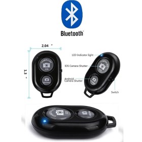 Resim Asfal Bluetooth Kumandalı 10"inç LED Işıklı Halka Işığı+ 210 cm Tripod + Yaylı Telefon Tutucu 