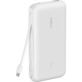 Resim Belkin BPB024FQWH Boostcharge 20.000 Mah 30W Entegre Usb-C Kablolu Powerbank – Beyaz 