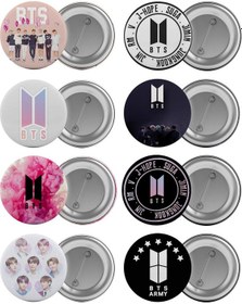 Resim Bts Çanta Rozeti Seti 8 Adet En Büyük Boy 5.8Cm Iğneli Broş (525057156) 