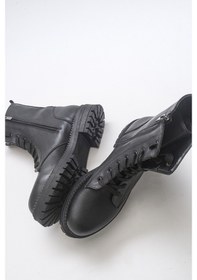 Resim Luvishoes Singa Siyah Cilt Kadın Bot Siyah 