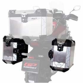 Resim GP KOMPOZİT Universal 40 lt x 2 Alüminyum Motosiklet Yan Çanta Seti Gri 