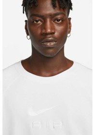 Resim Nike Air Crew Loose Fit Sweatshirt White Bol Kesim Bisiklet Yaka Erkek Sweatshirt Beyaz 