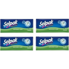Resim Selpak Mentollü Mendil 10'lu 4 Paket 