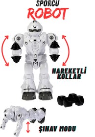 Resim welcomein Oyuncak Işıklı ve Müzikli Hareketli Atletik Sporcu Pilli Robot Şınav Çekebilen Robot 