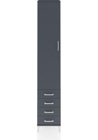 Resim Hyperion Dolap 5 Raflı 4 Çekmeceli Tek Kapaklı 44x44x243 Antrasit-antrasit Antrasit 