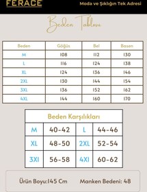 Resim Kadın Büyük Beden Etamin Abaya Ferace - Kahve / 3XL 