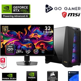 Resim MSI Prospect PS23D / Amd Ryzen 9 9900X3D / X870 / 128GB Ddr5 6000MHZ Ram / RTX5090 32GB / 2tb 14000-14700MB Nvme Gen5 SSD / 360MM Sıvı Soğutma / MSI 31.5" 4K OLED / Windows 11 Pro Workstation Pc 