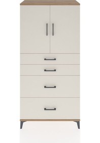 Resim Hyperion Dolap Tek Raflı 4 Çekmeceli 2 Kapaklı 88x44x182 Çam-aytaşı Atlas Çam 