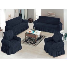 Resim Füme Bürümcük Koltuk Örtüsü Maxi Takım (3+3+1+1) 